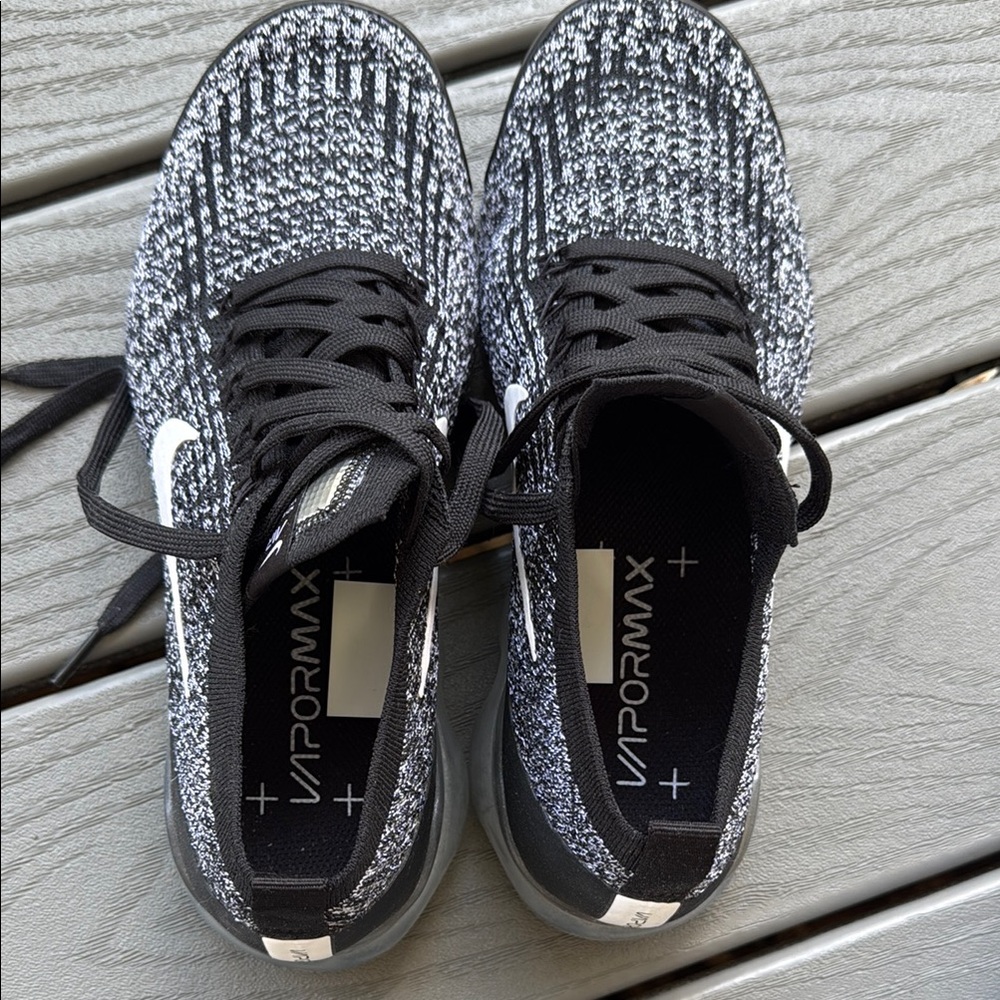 Nike Air Black and White Vapormax Knit Sneakers